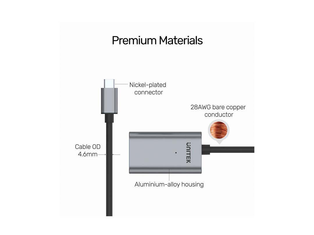 Unitek USB-C Active Extension Cable 5M in Qatar Unitek USB-C Active Extension Cable 5M in Qatar